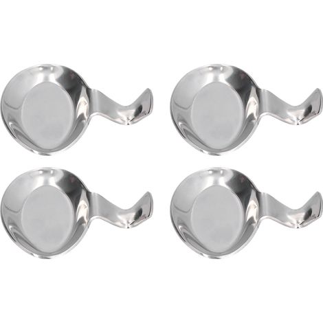 Lot de 4 porte-cuillères en acier inoxydable, 2 fonctions, compact et durable, repose-baguettes pour la maison et les restaurants. (1/5)