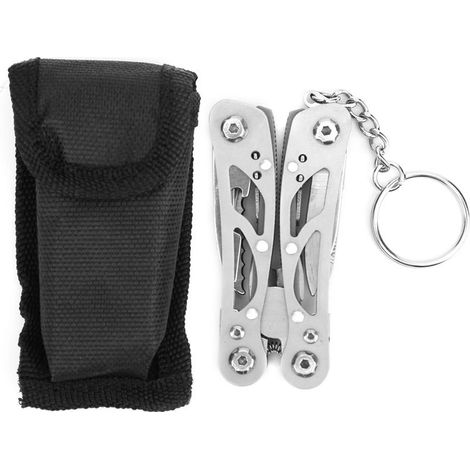 Couteau multi-outil pliant poche – multifonctionnel – tournevis – avec sac tissu – camping / voyage – kit (1/5)