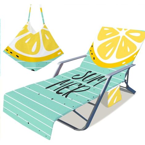 Serviette de plage, housse de chaise longue, serviette de bain de soleil - 210 x 75 cm (1 pièce) (1/2)