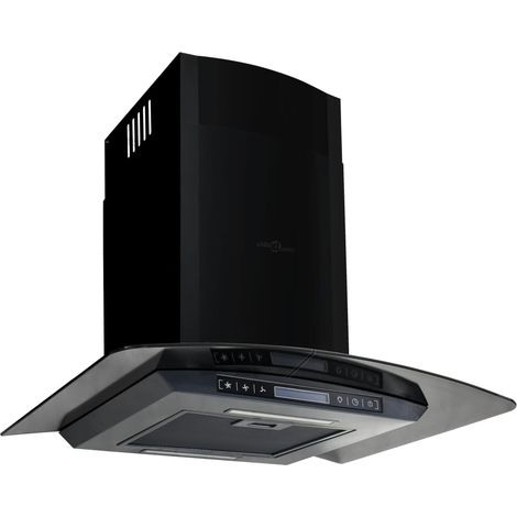 Hotte murale Hotte aspirante cuisine Hotte décorative Acier inoxydable 756 m³/h 60 cm Noir (1/5)