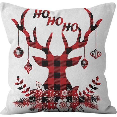 Juego de 4 fundas para cojines navideños, fundas para cojines de sofá, fundas decorativas para el hogar, fundas para cojines decorativos de 45 x 45 cm (sin relleno). (1/4)