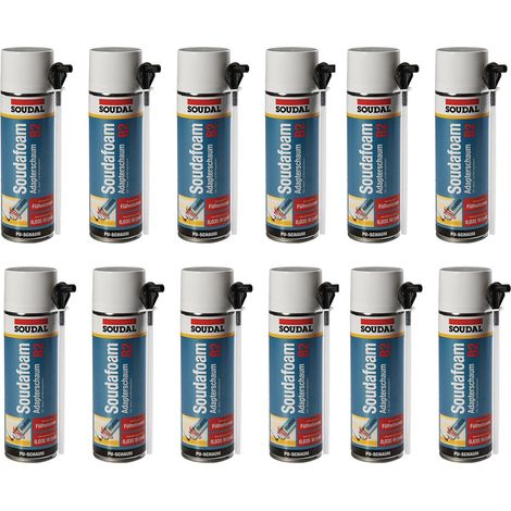 12x Soudal Soudafoam B2 Montageschaum Adapterschaum 500 ml Bauschaum Dämmschaum