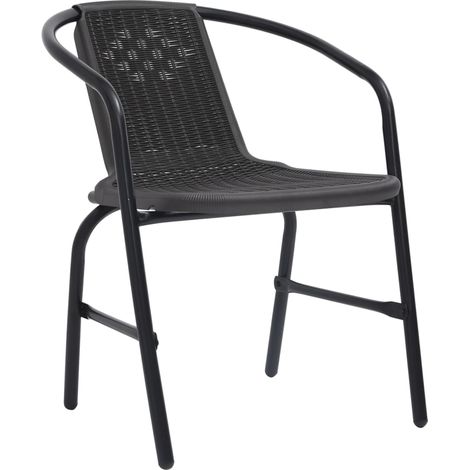 Maison Exclusive - Sedie da Giardino 4 pz in Rattan in Plastica e Acciaio 110 kg