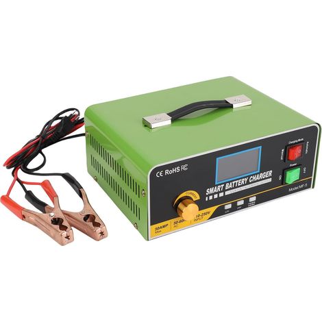 Chargeur de Batterie Intelligente, Chargeur Intelligent 50A 12V / 24V Chargeur Automatique Chargeur de Batterie pour Voitures Camions RVS Marine et More (Prise UE) (1/5)