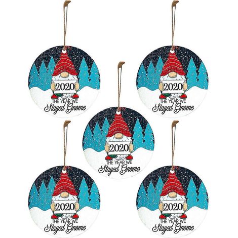 Décorations de fêtes 2020 l'année où nous sommes restés à la maison - ornement de Noël gnome (1/2)