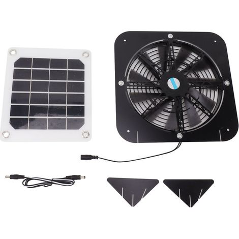 Solar Exhaust Fan 100W Solar Panel with 13.5inch Fan Waterproof Solar Panel Cooling Fan Ventilation Fan for Pet House (1/5)