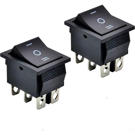 Interrupteur Marche/Arrêt Central 27,8x21,5mm Interrupteur Marche/Arrêt  Mécanisme auto-réarmable, pour retour au centre, pour idéal pour le contrôle moteur, plastique , noir (1/5)