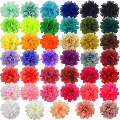 30 cabezas de flores de gasa de rayón de 7 cm, perfectas para decoraciones de bodas, fiestas y hogares hechas por uno mismo. (1/5)
