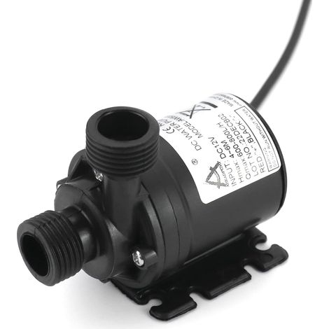 Wasserpumpe 12 V 800 l/h 5 m, bürstenlose Tauchwasserpumpe, für Teich, Teich, Aquarium, Solarbrunnen, Poolwasserzirkulation (1/5)