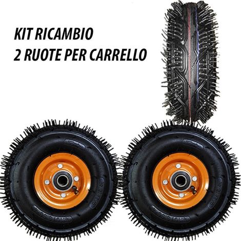 TRADE SHOP - 2pz Ruota Ruote In Gomma Universali 2x Per Carrello Con Cuscinetto 4.10 / 3.50 -