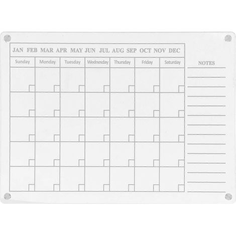 Tableau blanc magnétique effaçable pour réfrigérateur, planificateur mensuel, tableau blanc magnétique pour réfrigérateur-40.00X30.00X0.30CM