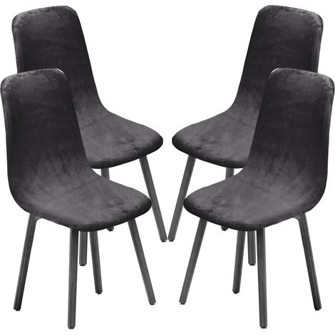 Esszimmerstühle im Mid-Century-Modern-Stil, 4er-Set, dunkelgrau (1/5)