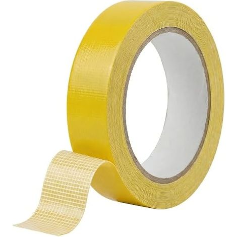 15 x 10 mm Double Sided Textile, Double-Sided Fabric Tape - Yellow Double-Sided for Adhesive and Traceless Fabric, Suitable for Carpets, Fabrics, Photos and Sofa Cushions (1/5)