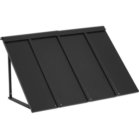 Auvent en métal fixe 44 x 24 pouces,cadre en acier stable pour protection contre la pluie et le soleil aux portes et fenêtres (1/5)