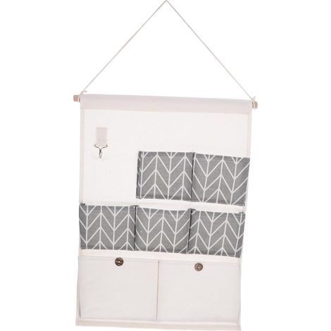 Organisateur De À Main Pochette De Rangement Murale pour Placard De Rangement pour Porte 2 Et 5 Petites Poches De Rangement Lin Et Coton Facile (1/5)