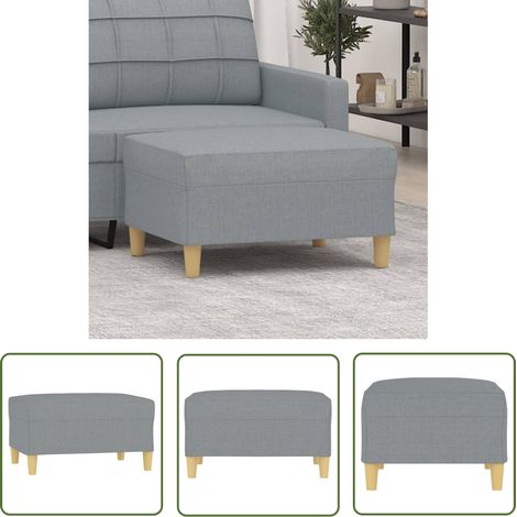 The Living Store Fußhocker Hellgrau 70x55x41 cm Stoff - Sitzsack - Hocker - Fußablage - Beistelltisch - Grau (1/5)