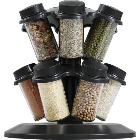 Tourniquet à épices rotatif pour cuisine, support de rangement pour bocaux et flacons d’assaisonnement en verre