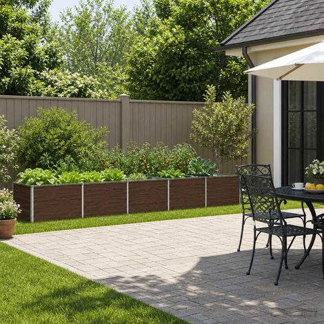 vidaXL Cama de Jardín Elevada Negro 400 x 80 x 55 cm (1/5)