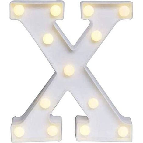Lettere luminose a led alfabeto X luminoso per decorazione casa compleanni nozze festa bar eventi luce calda (1/5)