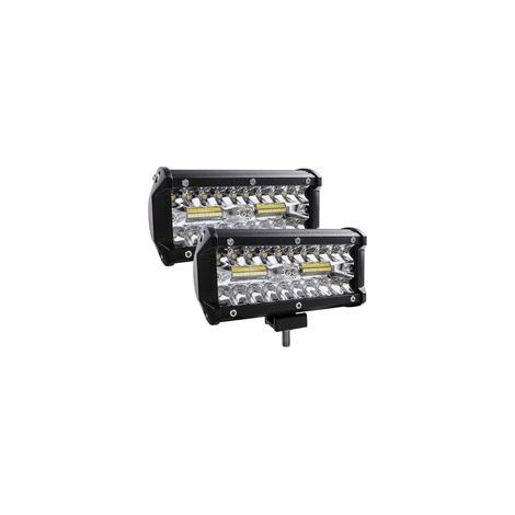 Phare de travail LED 12V 120W Aluminium moulé – Pour camions, SUV, bateaux (lot de 2) - 000lm (1/5)