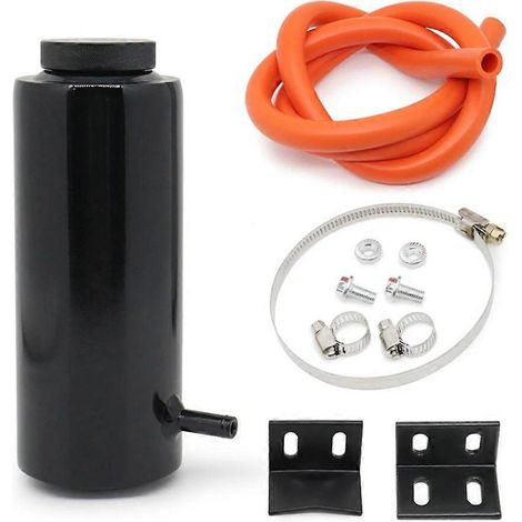 Réservoir de liquide de refroidissement universel en aluminium noir pour radiateur de voiture, 800 ml, vase d'expansion, récupérateur de liquide de refroidissement, réservoir de trop-plein (1/5)