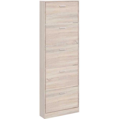 Maison Exclusive - Scarpiera in Legno Effetto Rovere con 5 Scomparti (1/5)
