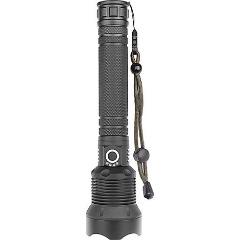 P70 Lampe torche rechargeable LED waterproof haute luminosité — 5000 lumens, portée jusqu'à 2650 feet, 5 modes d'éclairage, batteries 18650 incluses (2), parfaite pour camping, sécurité, cadeau homme. (1/3)