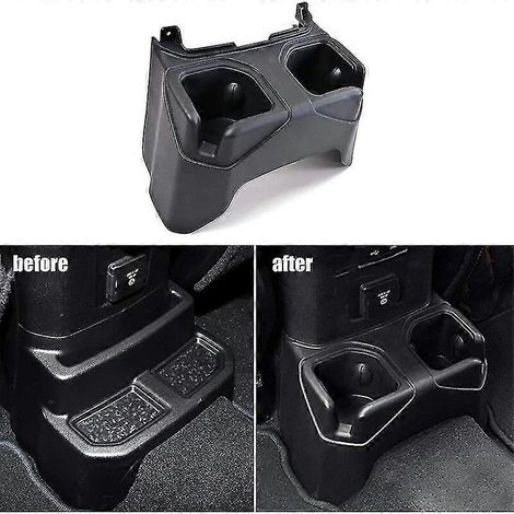 Getränkehalter-Abdeckung für die hintere Mittelkonsole des Jeep Wrangler JL (2018–2022), zur Montage am Boden.