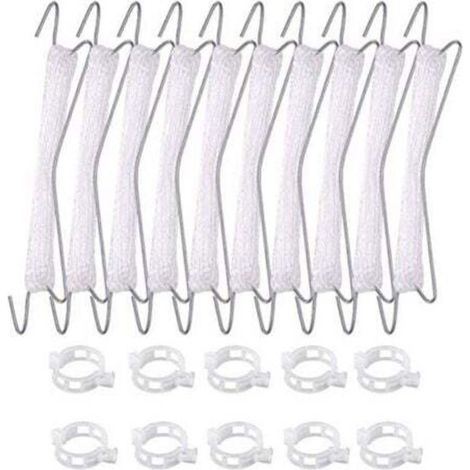 Set mit 10 Tomatenhaken mit Schnur, für Tomaten und Gurken, Gewächshäuser für anderes Gemüse, 10 Haken (10 Meter Schnur) + 20 Schlaufen (1/4)