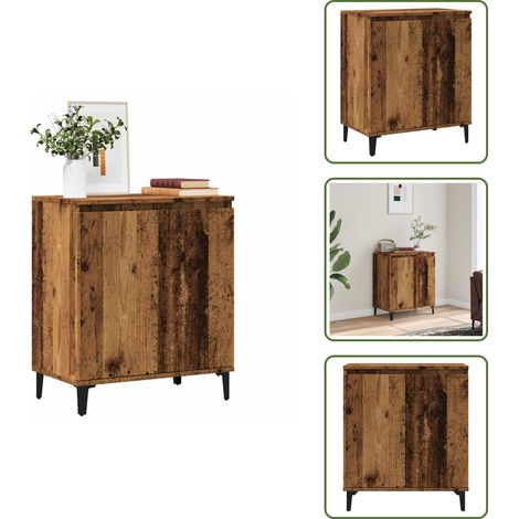 The Living Store Aparador de madera contrachapada envejecida 60x35x70 cm - Aparador de madera