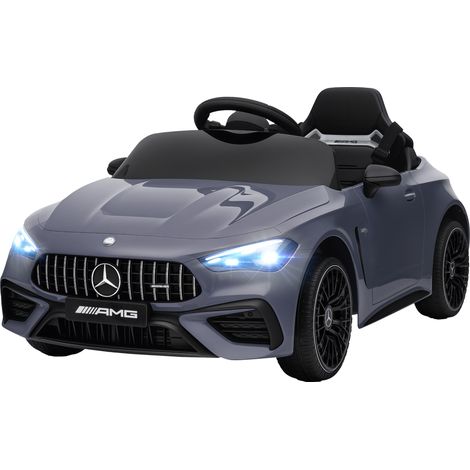 Mercedes Elektro-Kinderauto, 12 V, Fernbedienung, LED-Scheinwerfer, Musik, für Kinder von 3–6 Jahren, grau