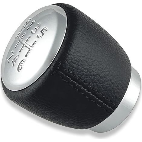 Pommeau de levier de vitesse 6 vitesses avec filetage argenté satiné pour Toyota Avensis T25 Facelift 2006-2009 et RAV4 2005-2012 (1/5)