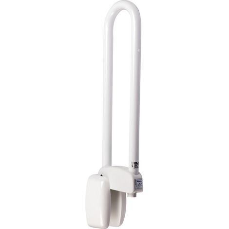 Pellet – Barre de maintien relevable 600 mm – Tube inox époxy blanc 30 mm – Sécurise salle de bain – Prévention des chutes (1/8)