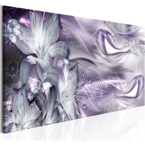 Tableau "Lilies & Waves Narrow Pale Violet" 45 x 135 cm (1/2)