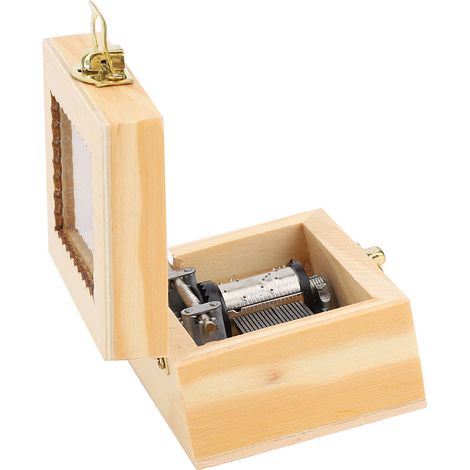 Boîte à musique en bois à manivelle, décoration de bureau, jouet musical pour enfants, cadeau (fleur) (1/5)