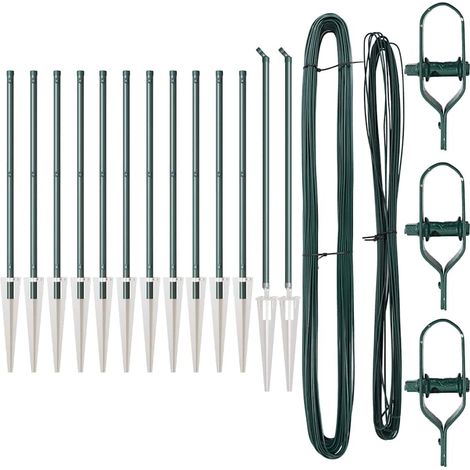Poteau de clôture. 13 pcs Vert Acier (1/5)