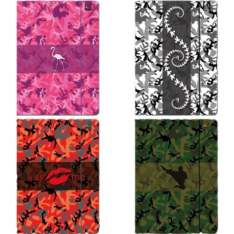 Carpeta A4 Bee-bee con banda elástica - camuflaje, para colegio y universidad