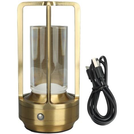 3 Colors Cordless Table Lamp, Stepless Dimmer, LED Table Lamp, Rechargeable Touch Lamp, Bedside Lamp, Bedside Lamp, Gold (1/5)
