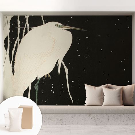 Fototapete Tapete Vliestapete mit Kleber - trendige Wanddeko - Schlafzimmer - Wohnzimmer Wintervogel 208x146 cm (1/5)