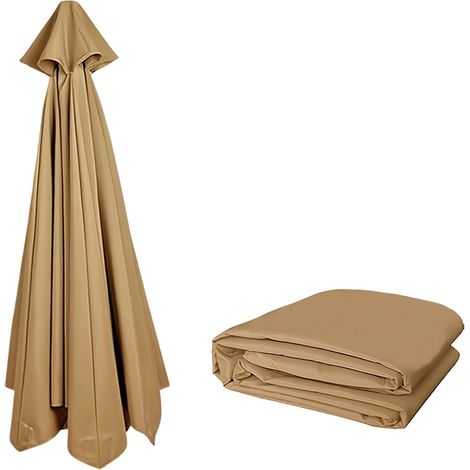 3.50M Rechange pour parasol de patio en extérieur Remplacement robuste pour parapluie de marché Toile de parasol pour 8 baleines Protection UV et imperméable auvent de rechange Seulement (1/5)