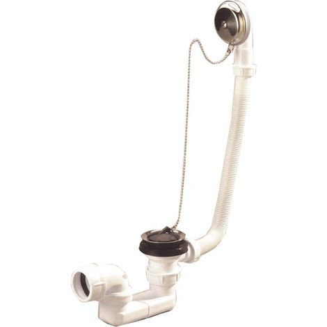 Nicoll – Vidage baignoire à chaînette – Plateau inox Ø70mm – Bouchon Ø45mm – Siphon orientable 360° – Débit 37 l/mn (1/2)