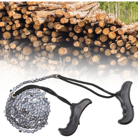 Scie à chaîne de poche pliable de 122 cm (48 po) pour la survie, le camping, l'exploitation forestière et l'élagage. 64 maillons, lame de 21 pouces. (1/5)