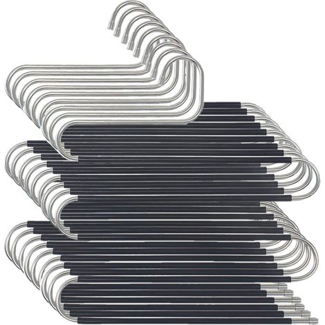 Lot de 10 Cintres Type S Acier Inoxydable 5 Niveaux Antidérapants Pour Pantalons Jeans Écharpes Rangement Placard