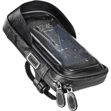 El soporte para móvil Hama de la lÃnea Essential Line es la solución perfecta para quienes disfrutan de paseos en bicicleta o motocicleta y desean