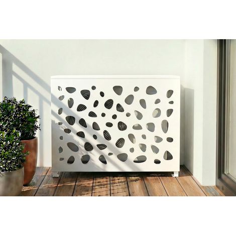 Cubierta para aire acondicionado y bomba de calor ANETO SUNNY aluminio blanco - tamaño S (1/5)