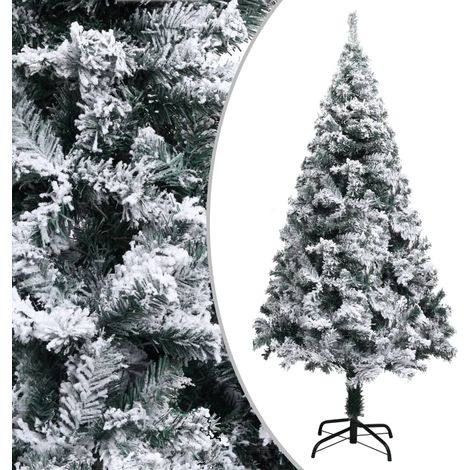Artificial Christmas Tree with Flocked Snow Green 150 cm PVC vidaXL (1/5)