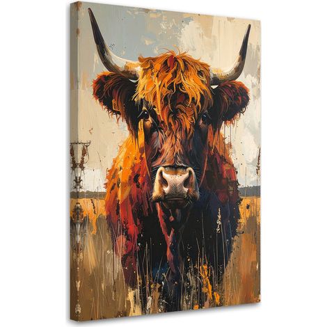 Impresión de Imagen Vaca escocesa en una pradera 20x30 (1/5)