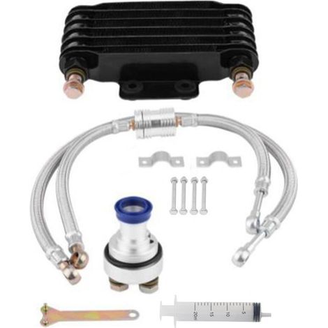 ZDETGU Rapid Engine Oil Cooling, Reduces Engine Wear, Increases Power with Motorcycle Engine Oil Cooling System Kit (BLACK) (1/5)