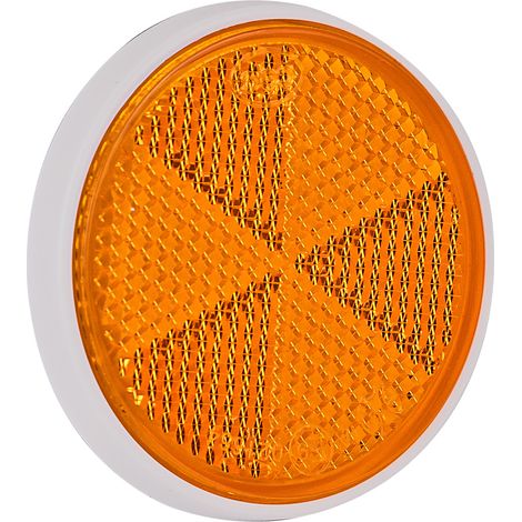 Rückstrahler Katzenauge Ø 60 mm Reflektor rund gelb selbstklebend (1/3)