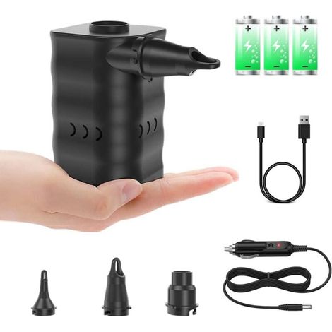 Elektrische Luftpumpe für Schlauchboote, tragbare Luftmatratzenpumpe für Schwimmringe, Luftmatratzen, Poolschwimmer